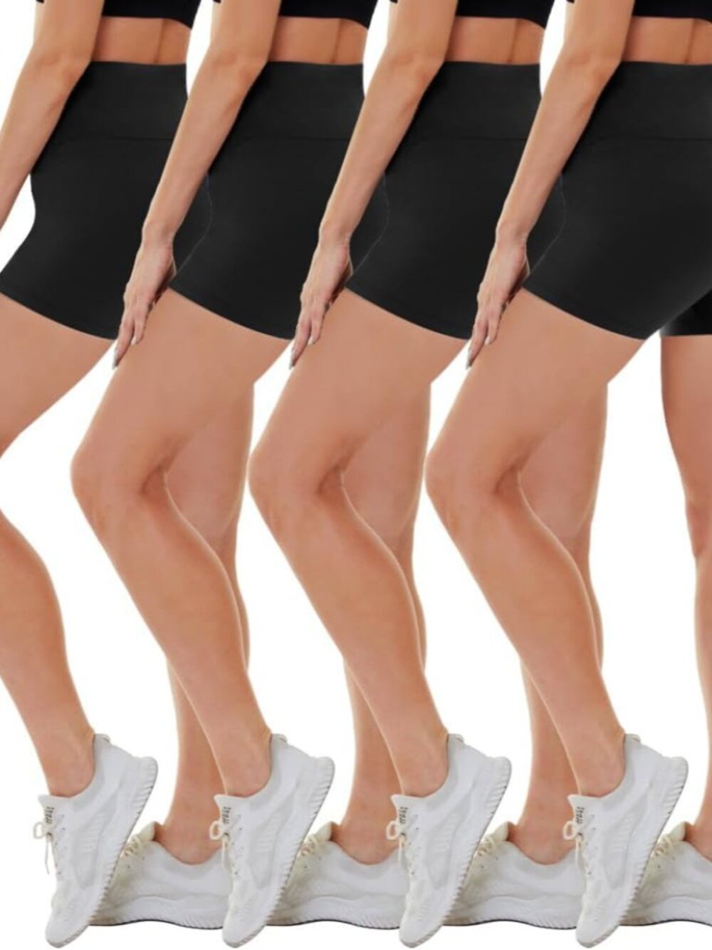 4 Pack Biker Shorts for Women - High Waisted 5"/8" Yoga Workout Shorts